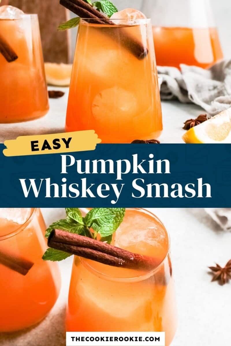 pumpkin whiskey smash cocktail pinterest