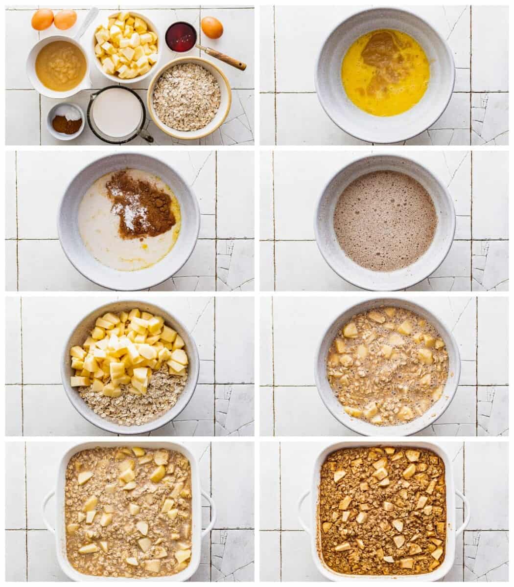 step by step photos for how to make baked apple oatmeal