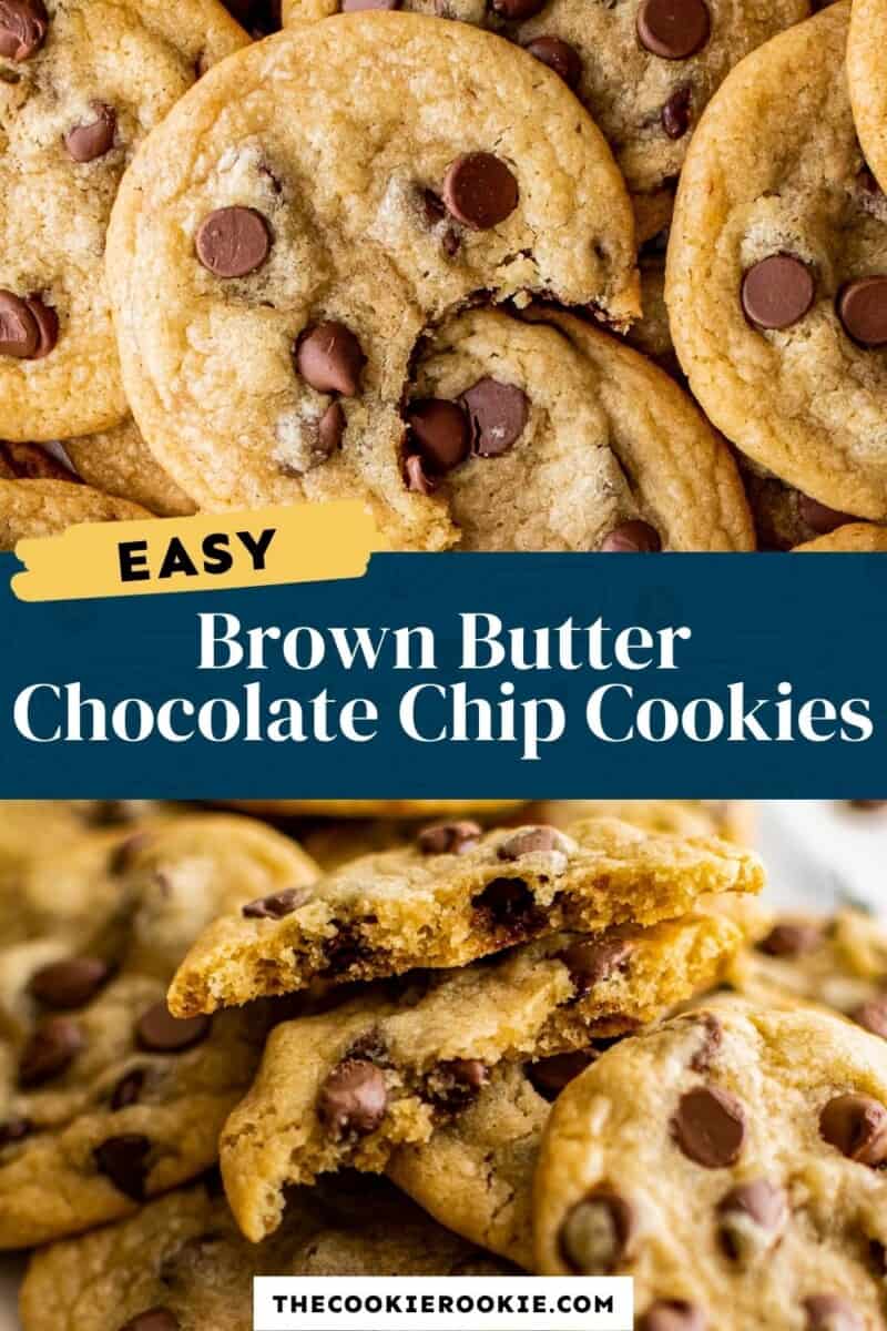 brown butter chocolate chip cookies pinterest