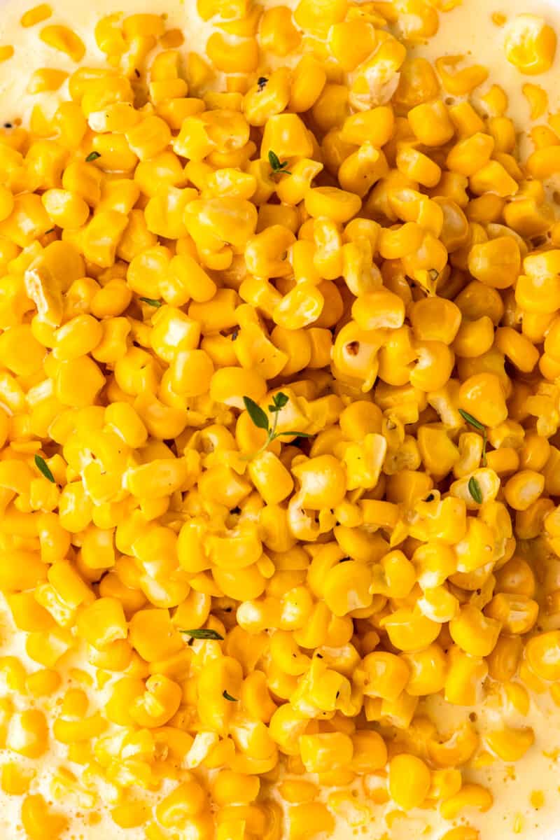 up close creamed corn with cream cheese