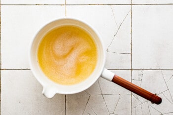 melted brown butter in a saucepan