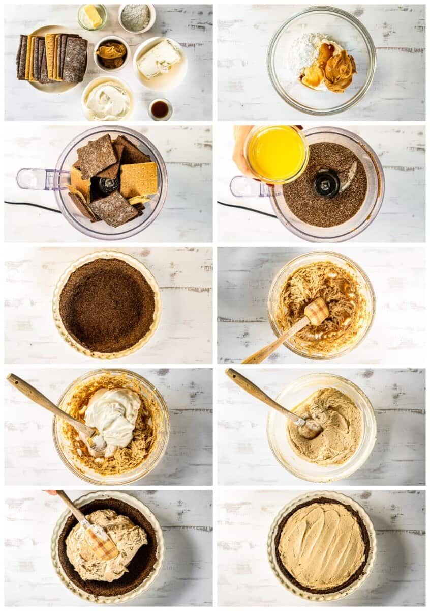 step by step photos for how to make peanut butter pie