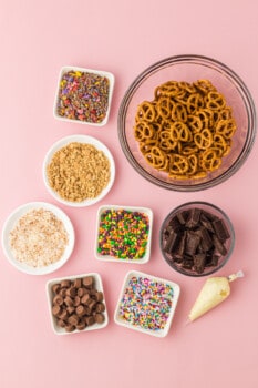 ingredients for chocolate covered pretzels