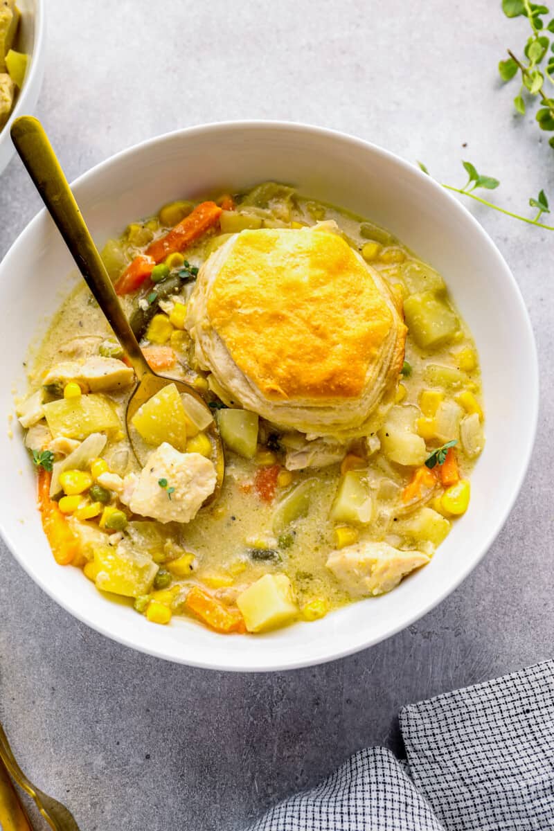 chicken pot pie cooked in a crockpot