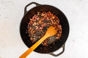 sautéed onion and garlic in a pot