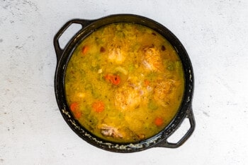 chicken soup in a pot