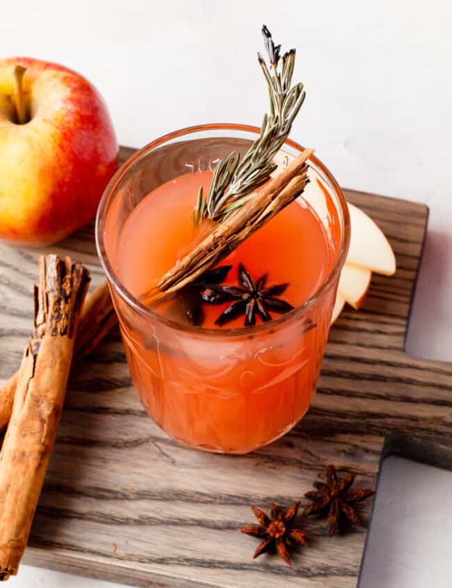 glass of instant pot apple cider