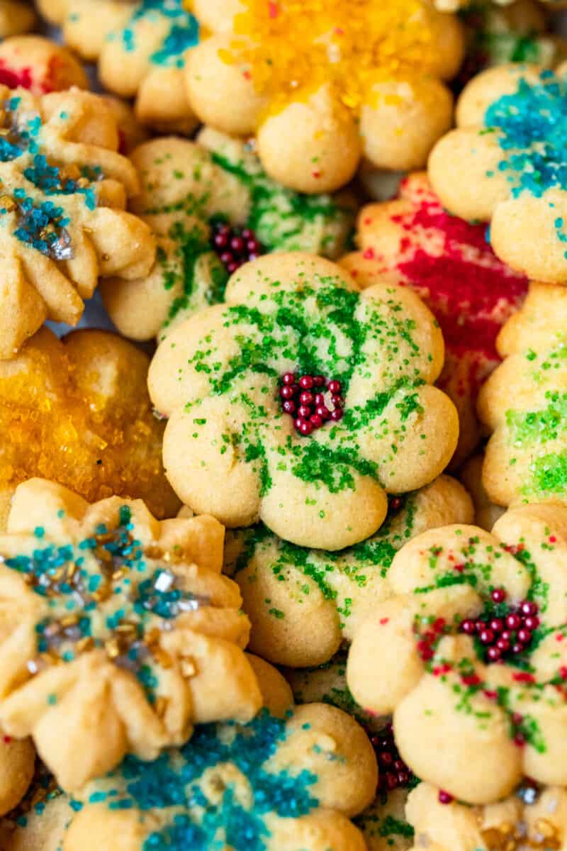 spritz cookies with sprinkles