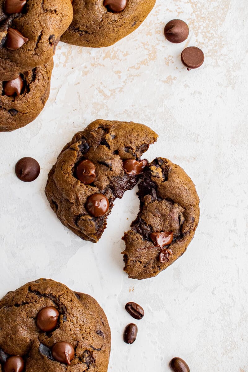 mocha cookie split in half