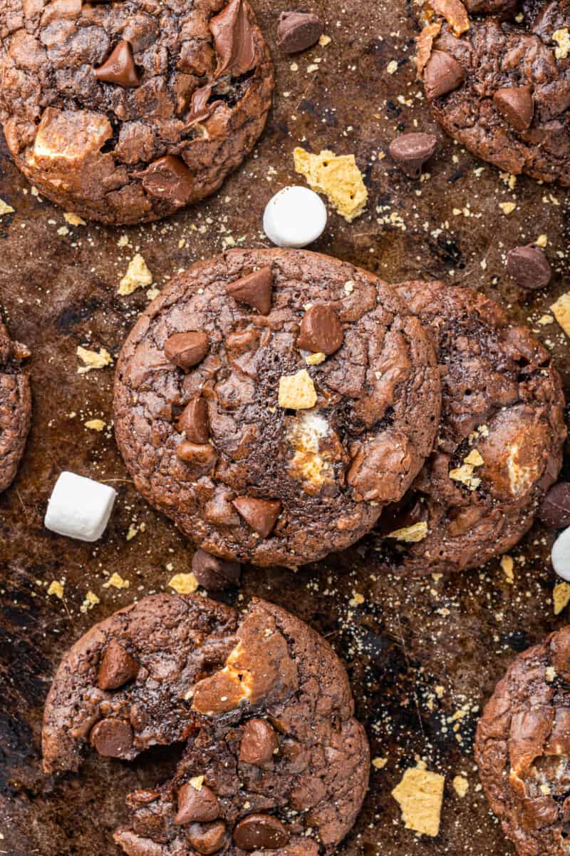 smore brownie cookies