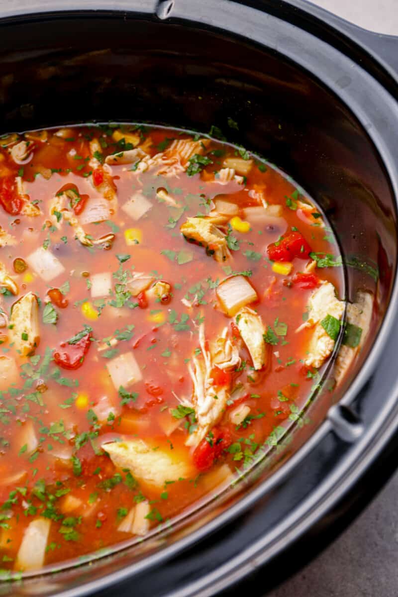 chicken tortilla soup in a crockpot