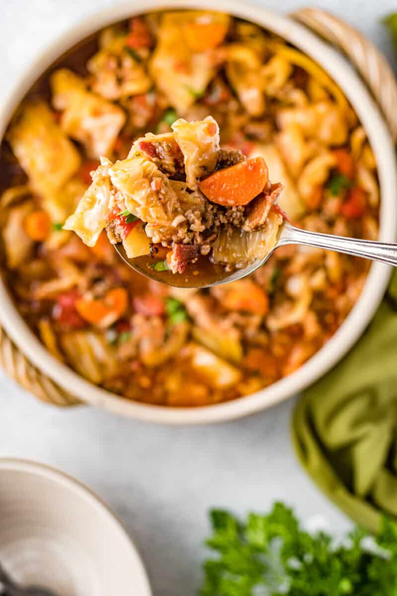 spoon full of cabbage roll soup