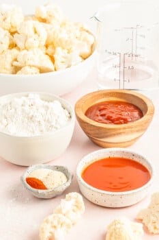 ingredients for buffalo cauliflower wings