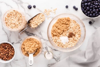 dry ingredients for blueberry baked oatmeal