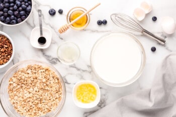 ingredients for blueberry baked oatmeal