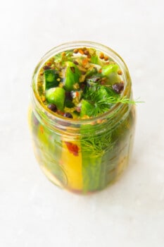 pickles in a glass jar