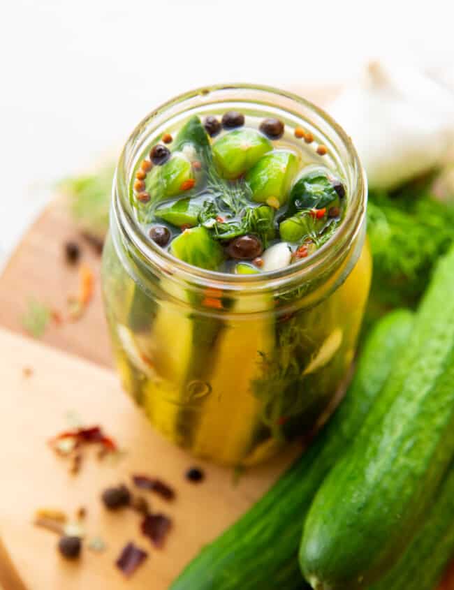 pickles in a jar