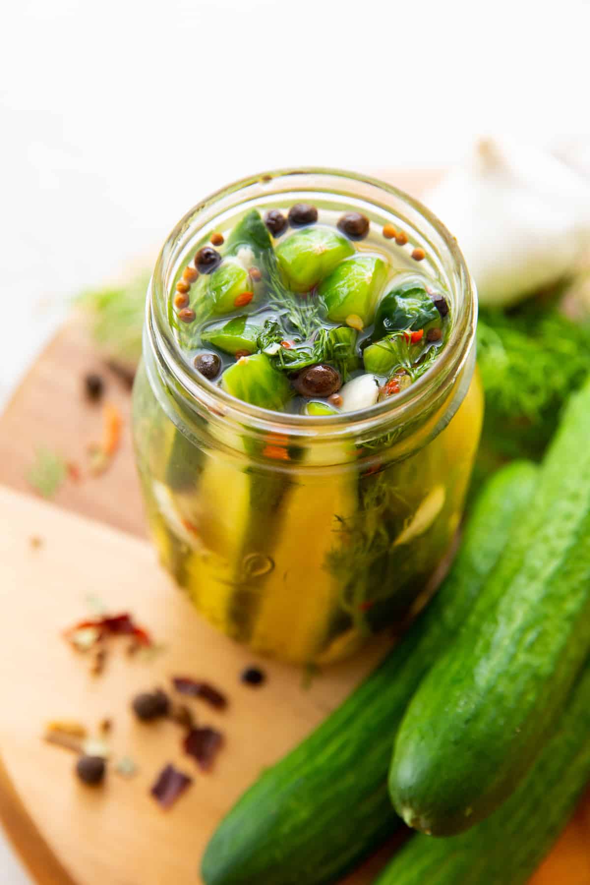 pickles in a jar