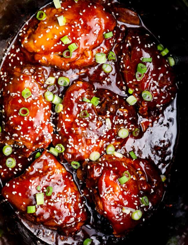 honey garlic chicken in a crockpot