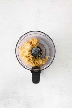 homemade pasta dough in a food processor.