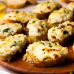 close up image of artichoke bruschetta