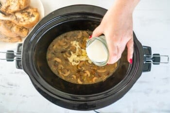 heavy cream added to crockpot chicken marsala.