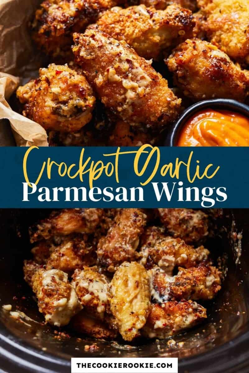 crockpot garlic parmesan wings pin