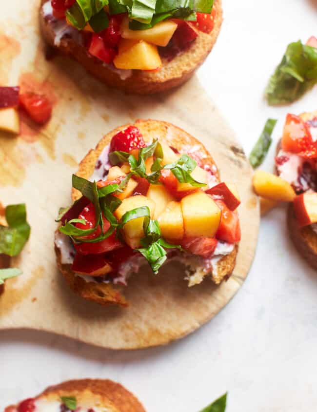 summer fruit bruschetta appetizer