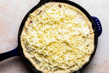 making a deep dish pizza in a skillet