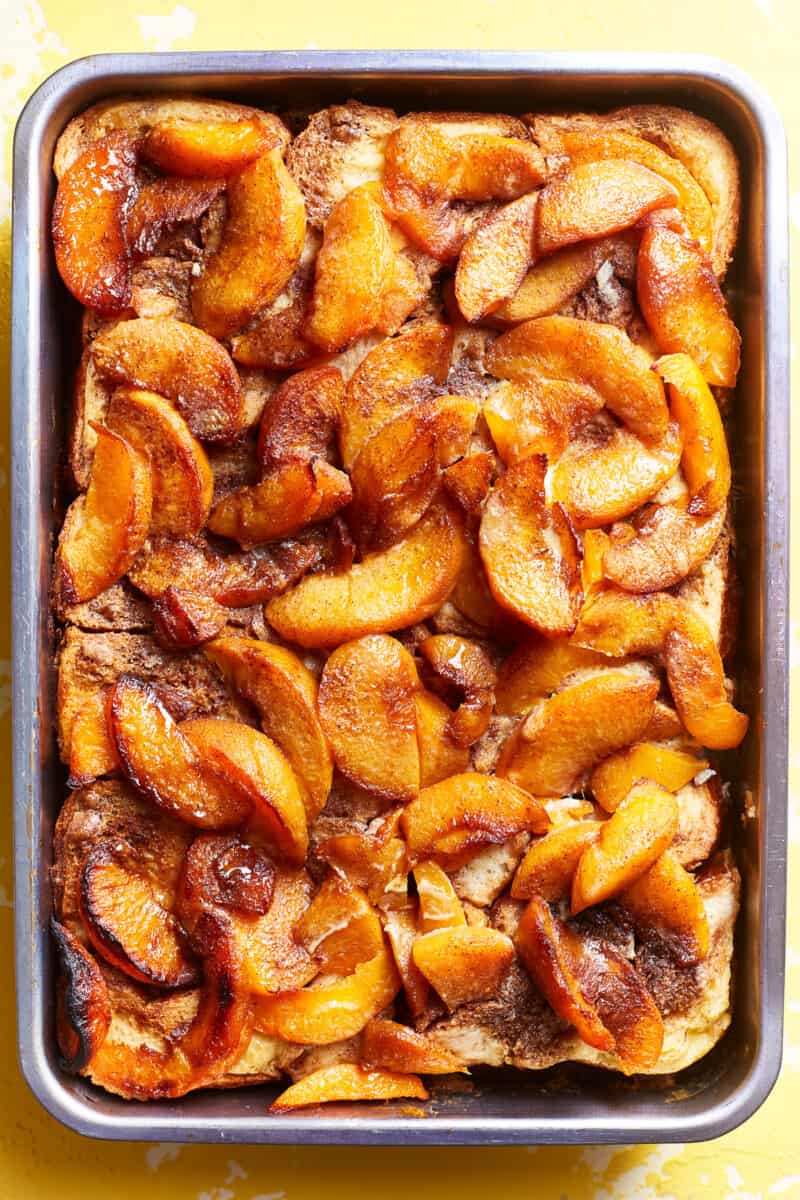 overnight french toast in a casserole dish