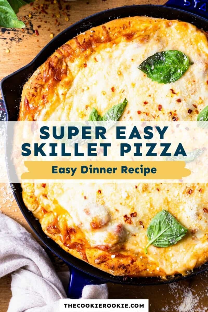 super easy skillet pizza pin