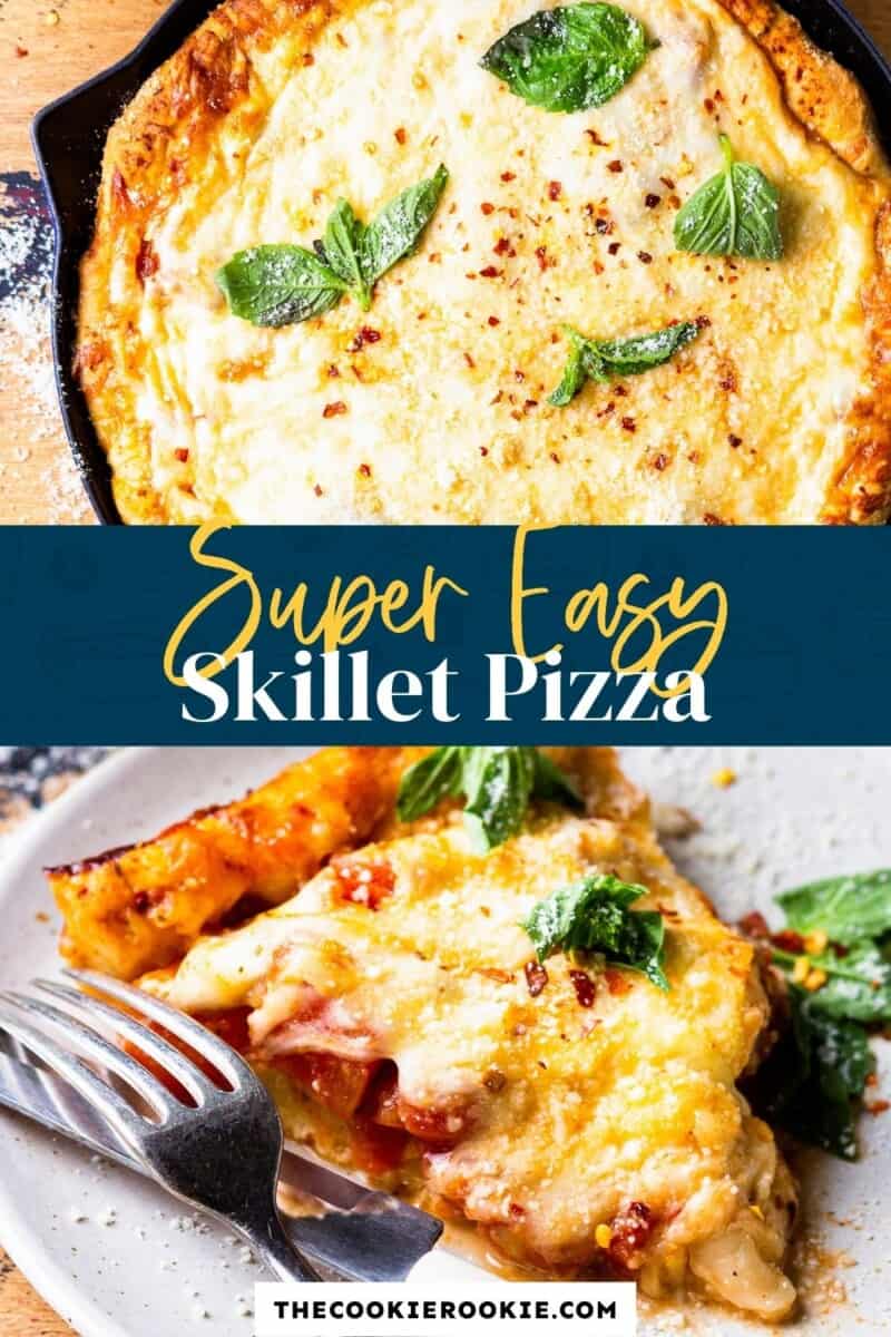 super easy skillet pizza pin