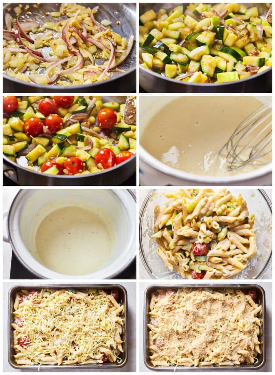 how to make cream cheese pasta primavera step by step