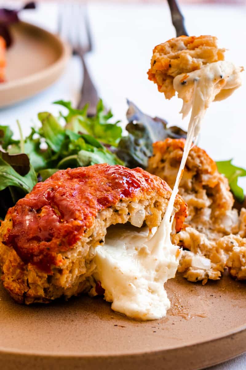 cheesy turkey meatloaf balls with ground turkey