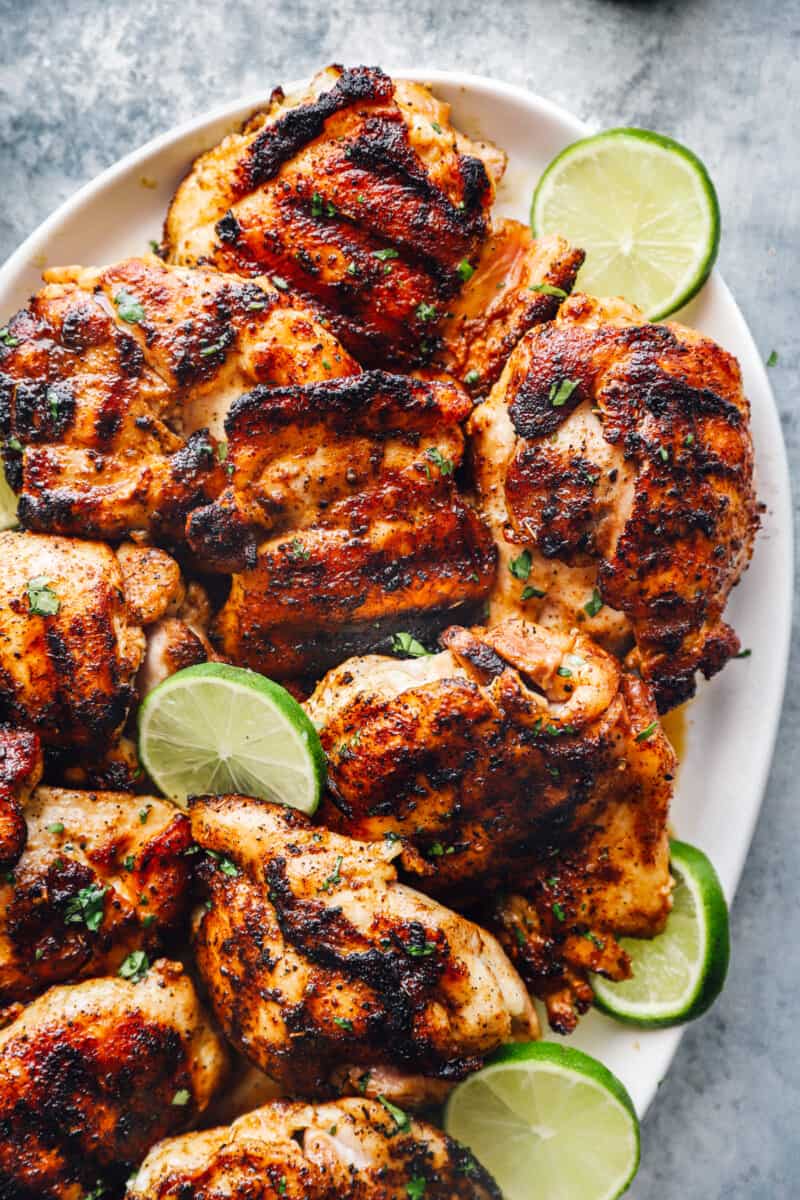 seasoned grilled chicken thighs