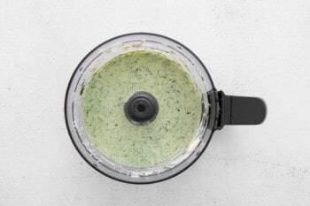 making green goddess dressing in a food processor