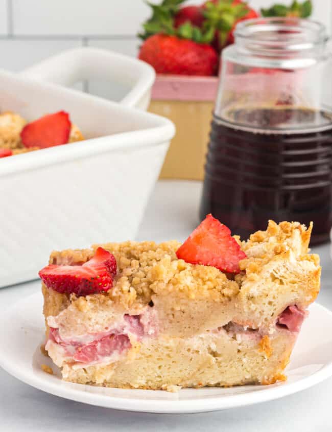 strawberries and cream French toast casserole