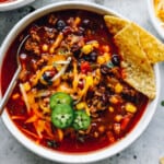 featured crockpot taco soup.