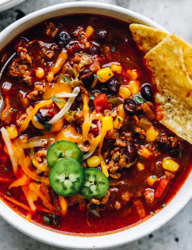 featured crockpot taco soup.