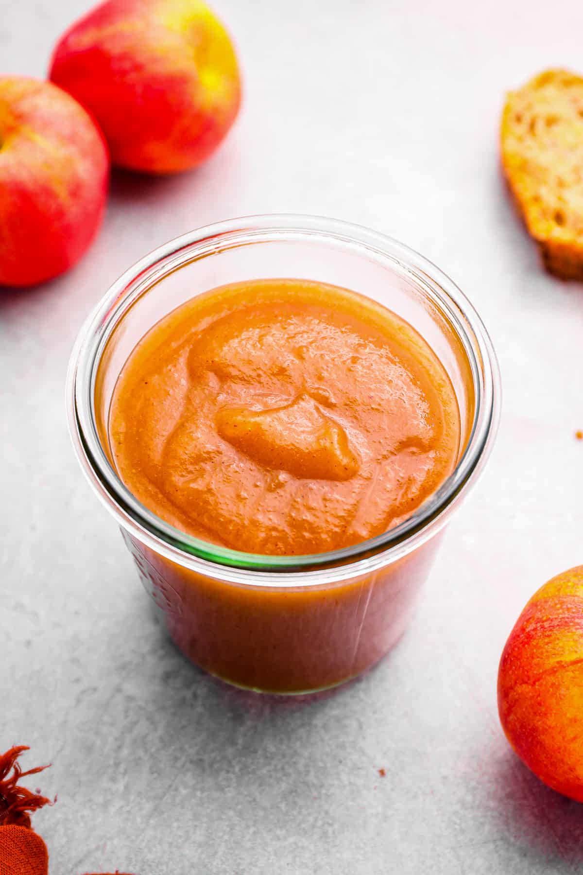 a small jar filled with homemade apple butter