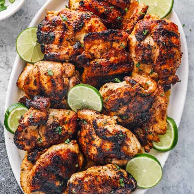 featured grilled chicken thighs.