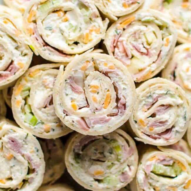 ham and cheese tortilla roll ups