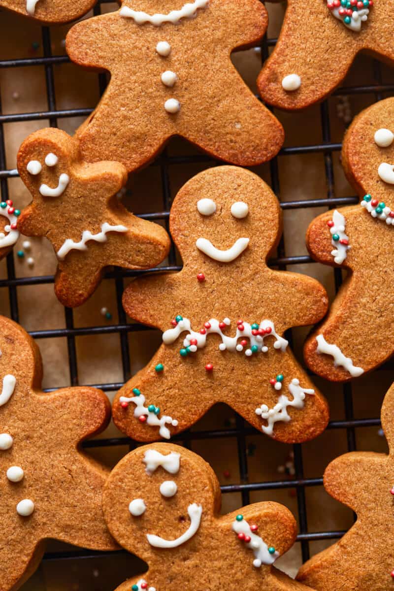 gingerbread cookies arranged overhead