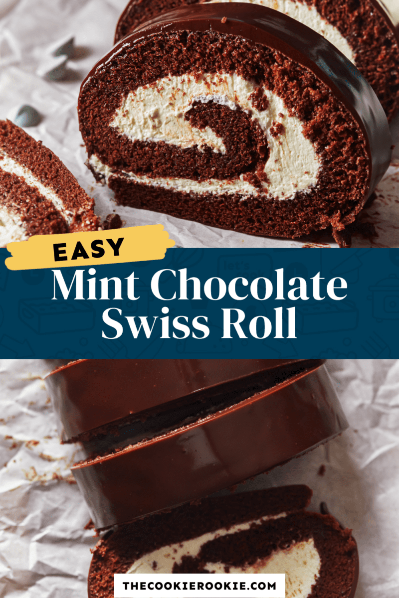 mint chocolate Swiss roll pinterest