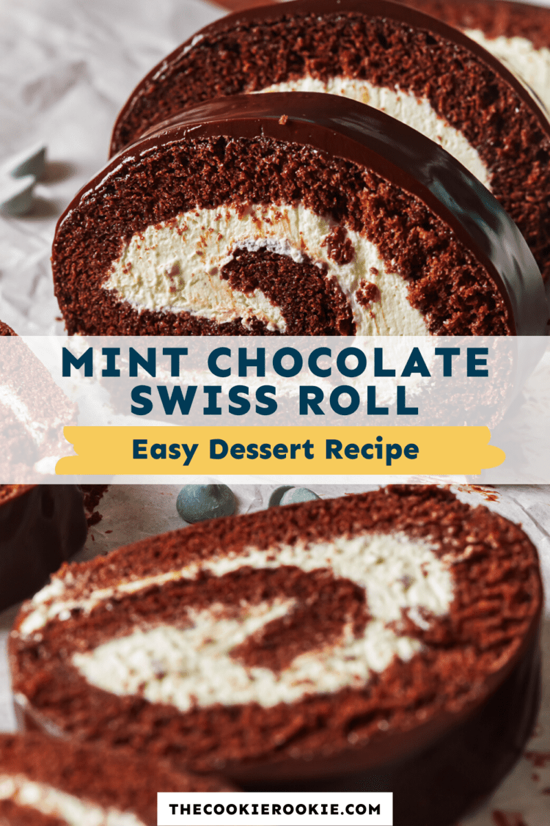 mint chocolate Swiss roll pinterest