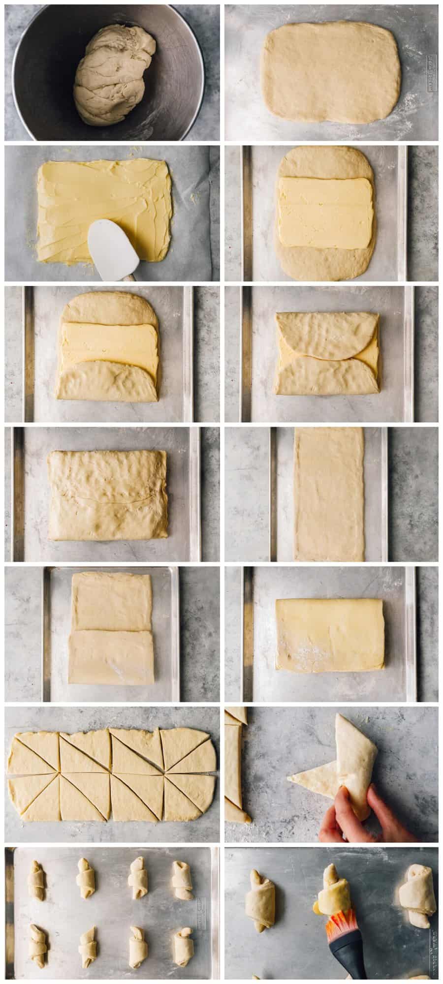 step by step photos for how to make croissants.