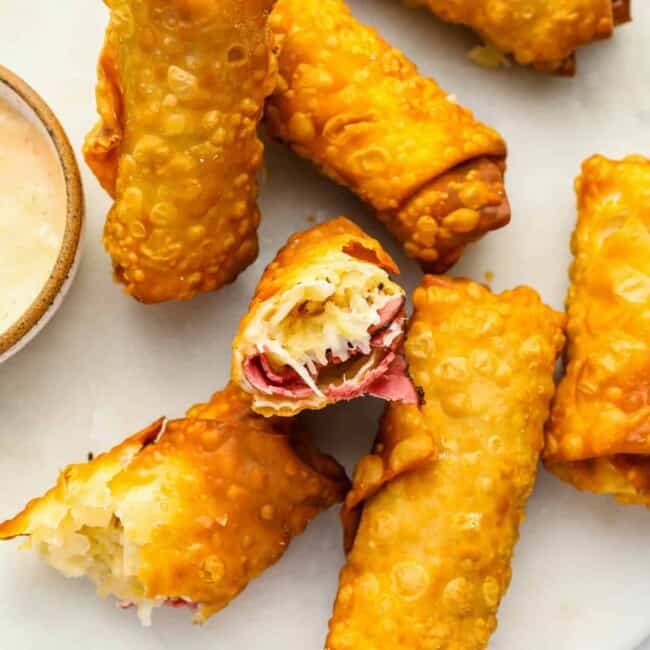 featured reuben egg rolls.