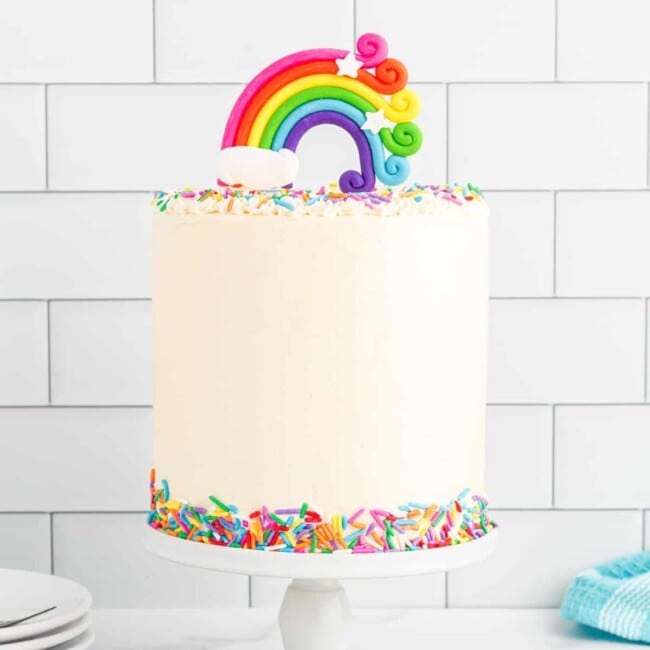 featured rainbow cake.