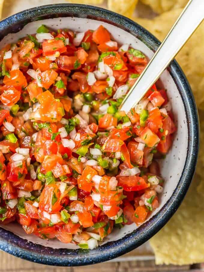 a bowl of pico de gallo