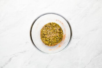 seasonings in a glass bowl.